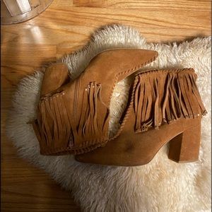 Jeffrey Campbell Fringe Suede Booties